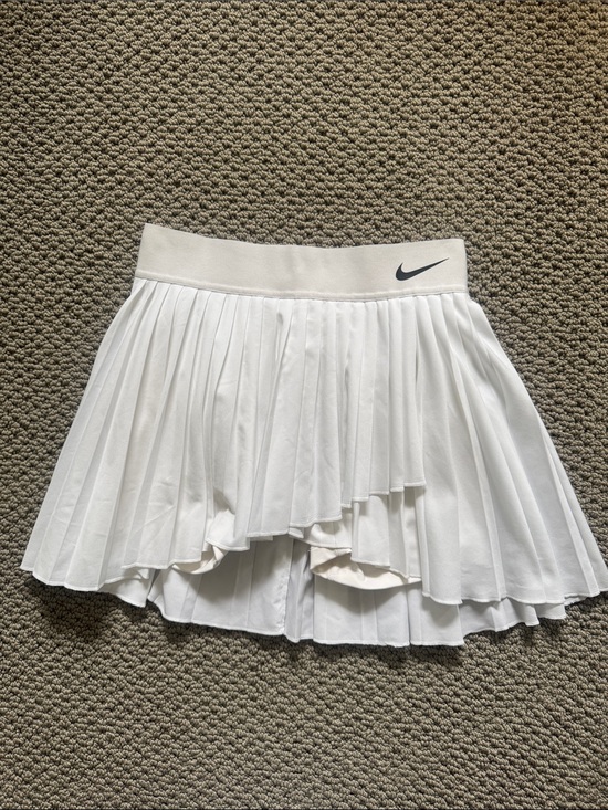 Nike Dresses & Skirts - Nike White Pleated Skater Tennis Skirt with Swoosh Waistband- Small